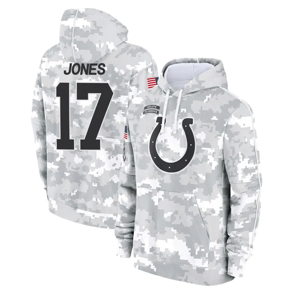 tocy IN.Colts #17 Daniel Jones Player Arctic Camo Salute to Service Hoodies Limited Game Stitched Jerseys