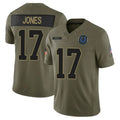 tocy IN.Colts #17 Daniel Jones Player Salute to Service Limited Olive Stitched Jerseys