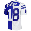 tocy IN.Colts #18 Peyton Manning Mitchell & Ness Royal-White Split Legacy Replica Stitched Jerseys