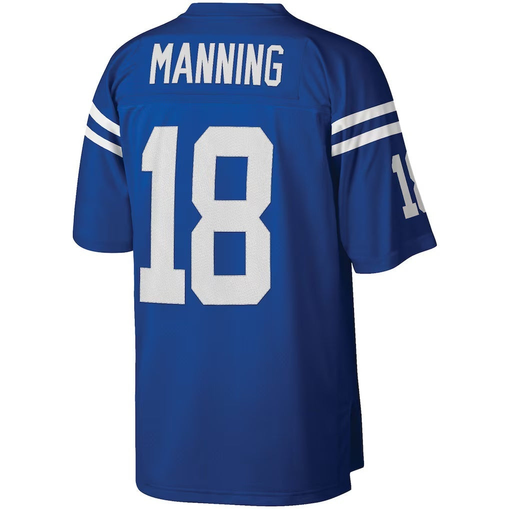 tocy IN.Colts #18 Peyton Manning Mitchell & Ness Royal Big & Tall Retired Player Replica Stitched Jerseys