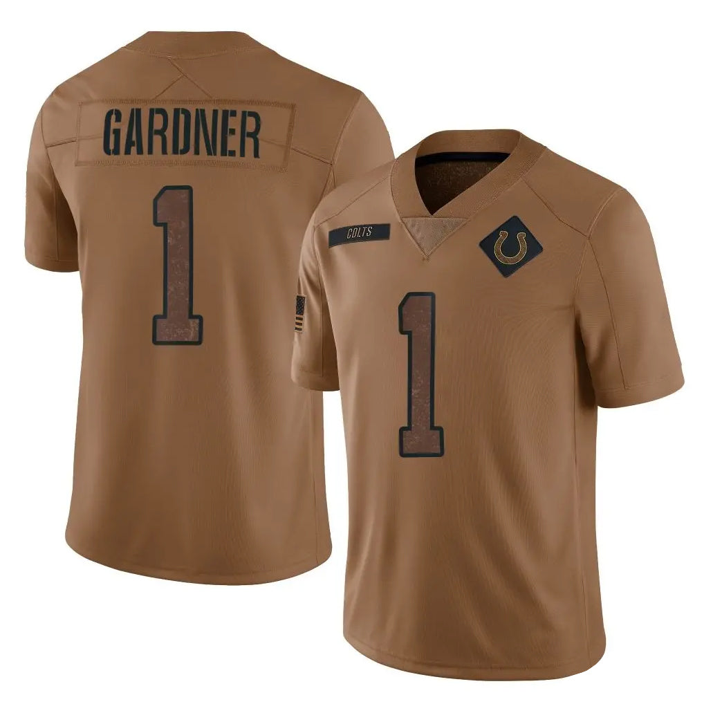 tocy IN.Colts #1 Sauce Gardner Player Brown Salute To Service Limited Stitched Jerseys