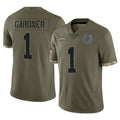 tocy IN.Colts #1 Sauce Gardner Player Olive Salute To Service Limited Stitched Jerseys