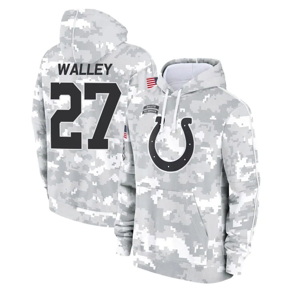 tocy IN.Colts #27 Justin Walley Player Arctic Camo Salute to Service Hoodies Limited Game Stitched Jerseys