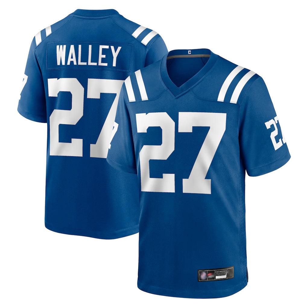 tocy IN.Colts #27 Justin Walley Player Royal Home Game Stitched Jerseys