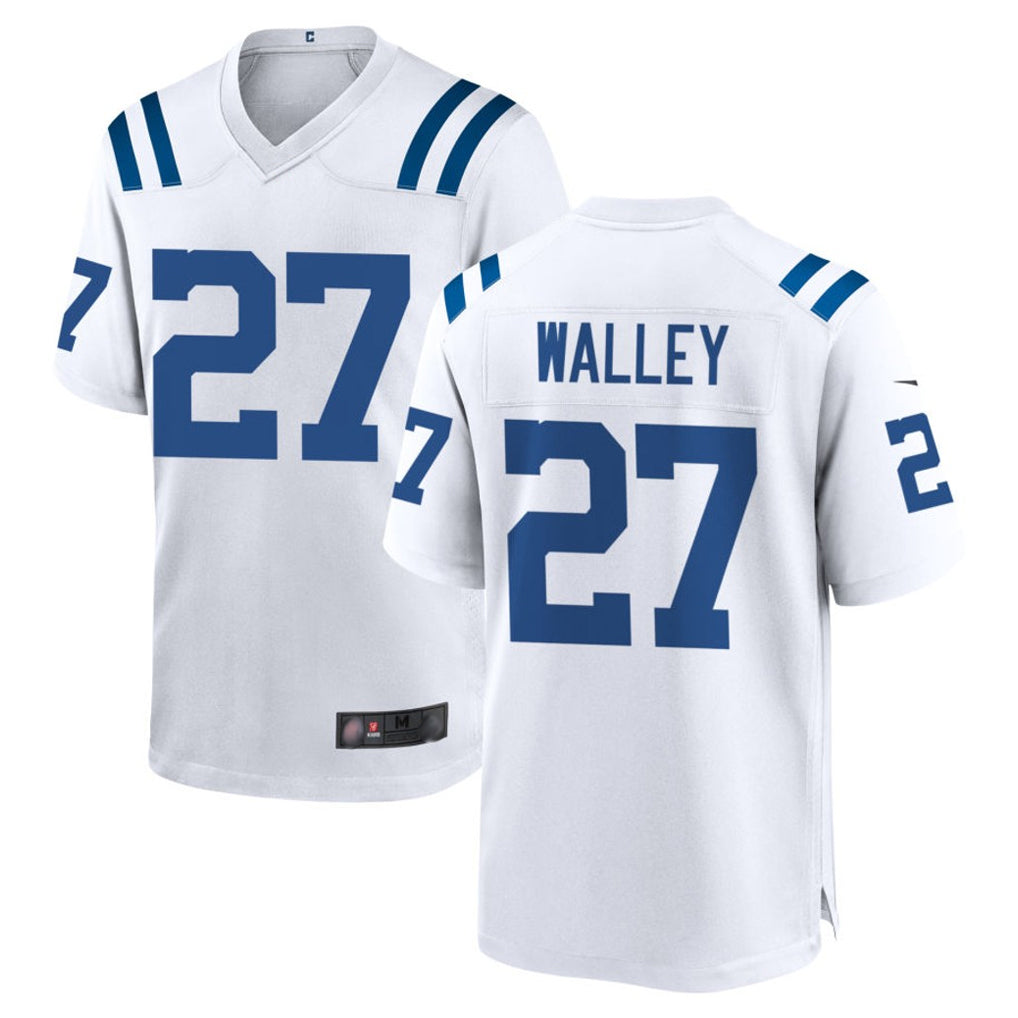 tocy IN.Colts #27 Justin Walley Player White Home Game Stitched Jerseys