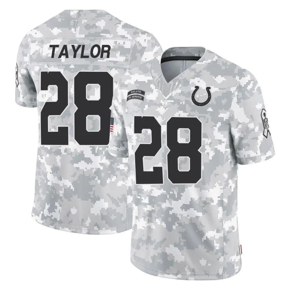 tocy IN.Colts #28 Jonathan Taylor Player Arctic Camo Salute To Service Limited Game Stitched Jerseys