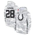 tocy IN.Colts #28 Jonathan Taylor Player Arctic Camo Salute to Service Hoodies Limited Game Stitched Jerseys