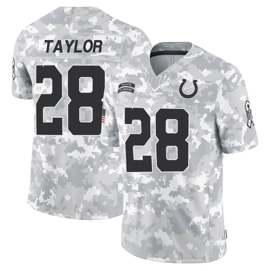 tocy IN.Colts #28 Jonathan Taylor Player Arctic Camo Salute to Service Limited Stitched Jerseys