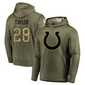 tocy IN.Colts #28 Jonathan Taylor Player Olive Salute to Service Pullover Hoodies Home Game Stitched Jerseys