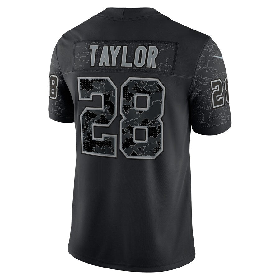 tocy IN.Colts #28 Jonathan Taylor Player RFLCTV Limited Black Stitched Jerseys