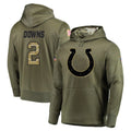 tocy IN.Colts #2 Josh Downs Player Olive Salute to Service Pullover Hoodies Home Game Stitched Jerseys