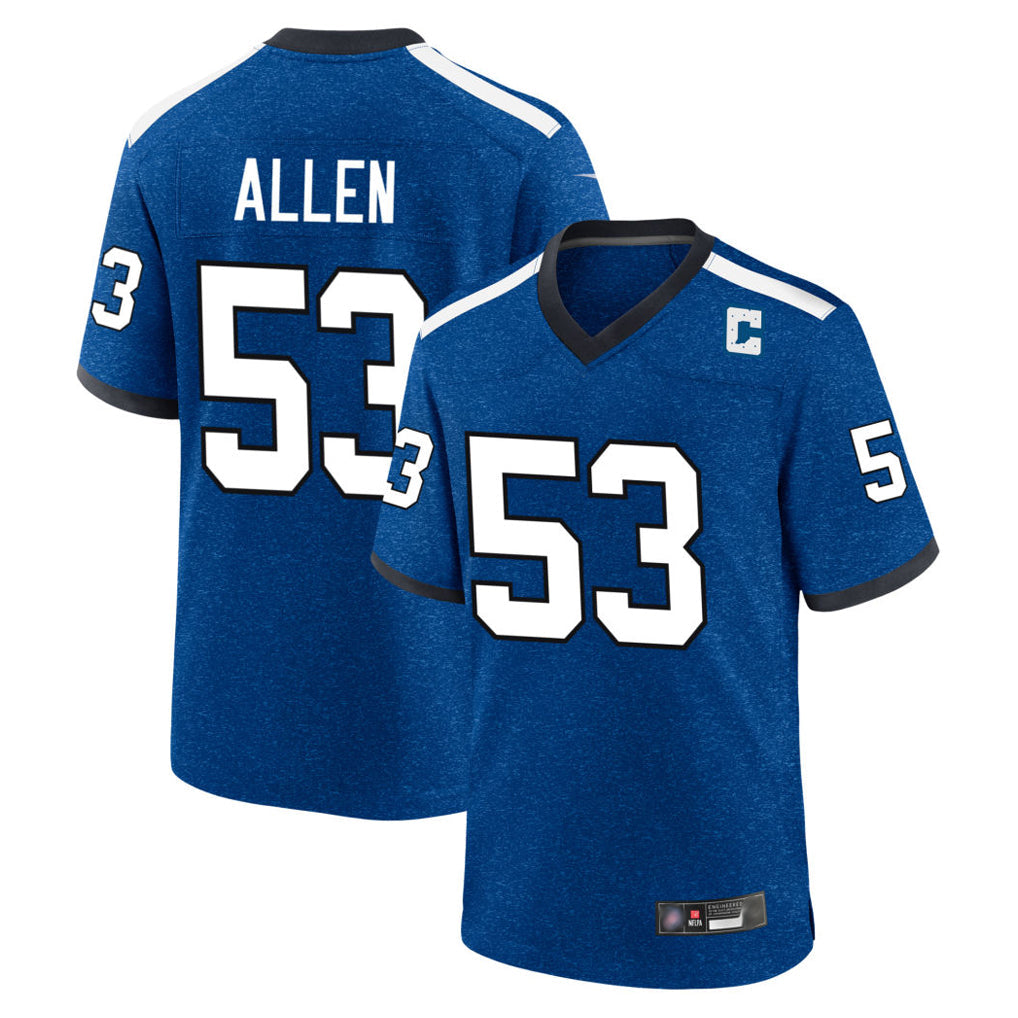 tocy IN.Colts #53 CJ Allen Player Royal Alternate Indiana Nights Home Game Stitched Jerseys
