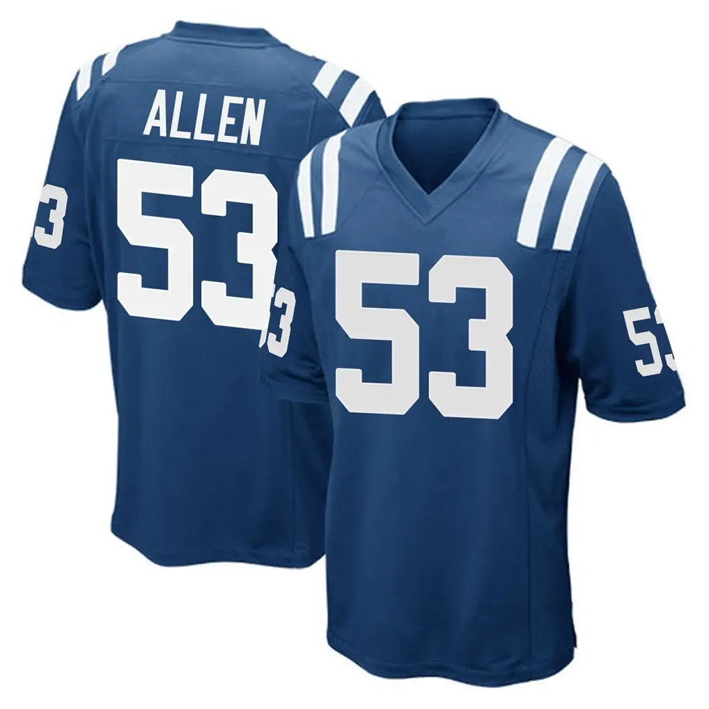tocy IN.Colts #53 CJ Allen Player Royal Home Game Stitched Jerseys