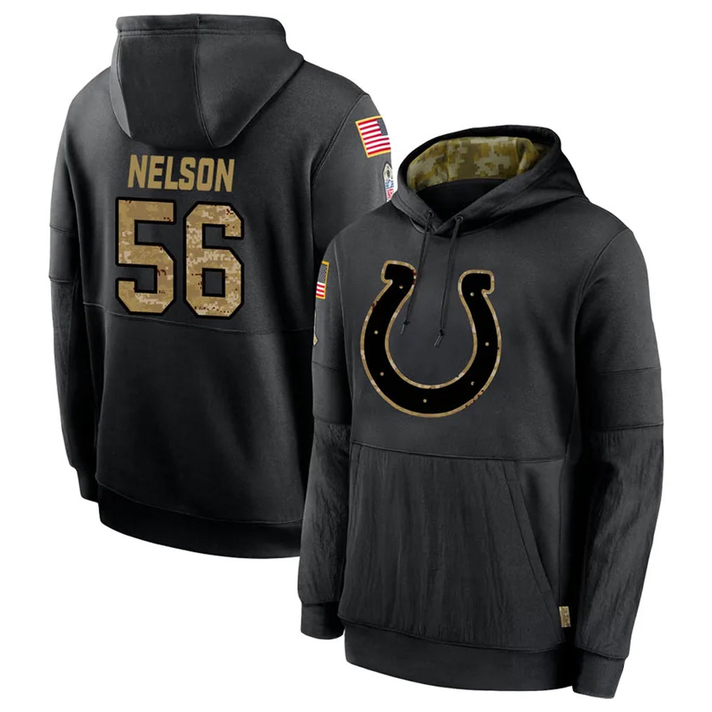 tocy IN.Colts #56 Quenton Nelson Player Black Salute to Service Hoodies Limited Game Stitched Jerseys