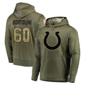 tocy IN.Colts #60 Tanor Bortolini Player Olive Salute to Service Pullover Hoodies Home Game Stitched Jerseys