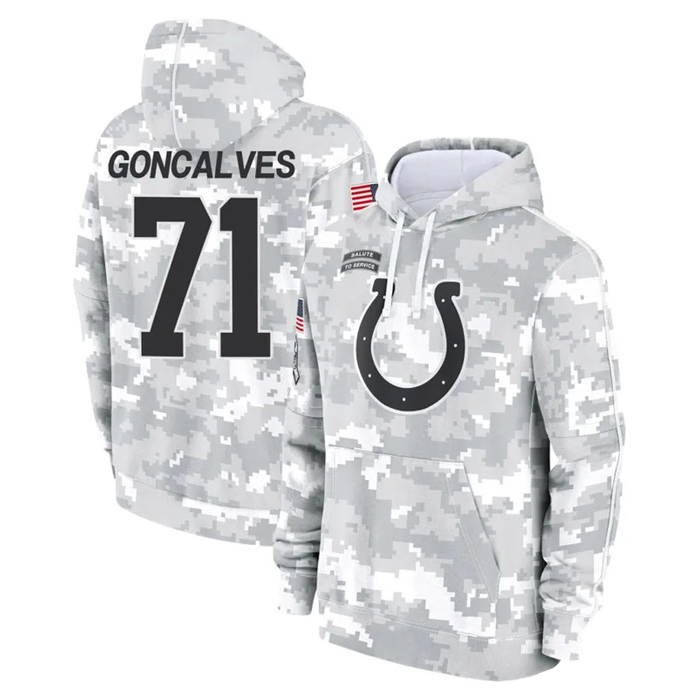 tocy IN.Colts #71 Matt Goncalves Player Arctic Camo Salute to Service Hoodies Limited Game Stitched Jerseys