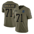 tocy IN.Colts #71 Matt Goncalves Player Olive 2025 Salute To Service Limited Game Stitched Jerseys