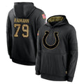 tocy IN.Colts #79 Bernhard Raimann Player Black Salute to Service Hoodies Limited Game Stitched Jerseys