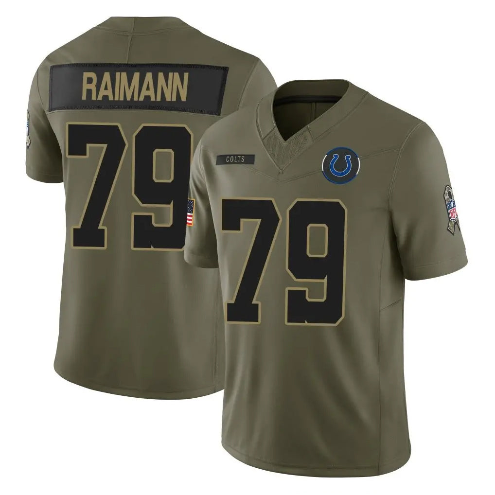tocy IN.Colts #79 Bernhard Raimann Player Olive 2025 Salute To Service Limited Game Stitched Jerseys