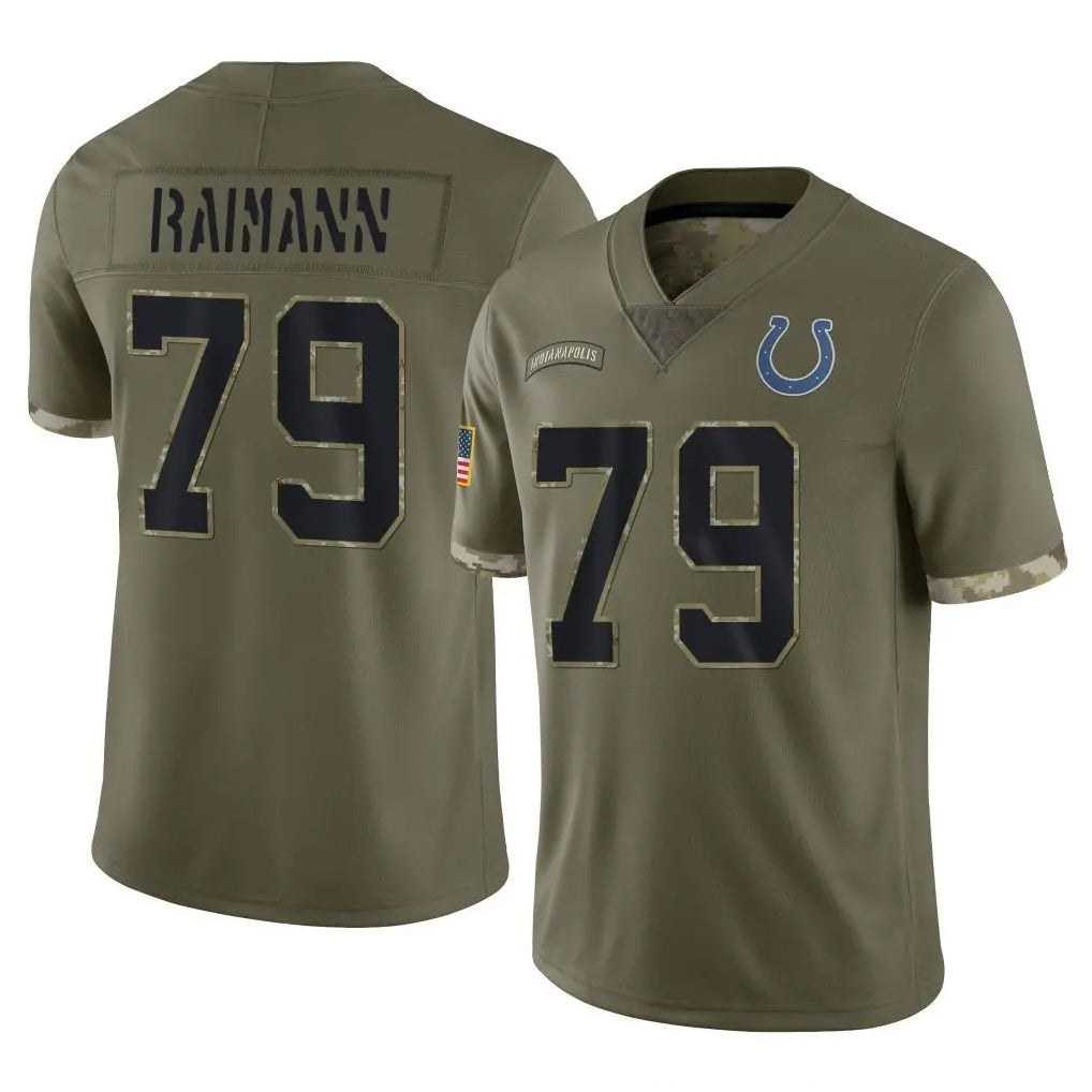 tocy IN.Colts #79 Bernhard Raimann Player Olive Salute To Service Limited Stitched Jerseys