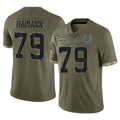 tocy IN.Colts #79 Bernhard Raimann Player Olive Salute To Service Limited Stitched Jerseys