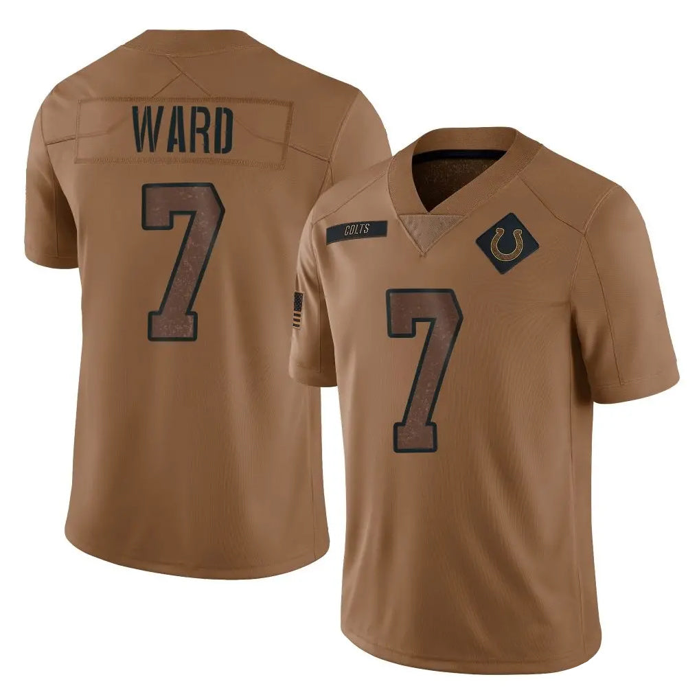 tocy IN.Colts #7 Charvarius Ward Sr. Player Brown Salute To Service Limited Stitched Jerseys
