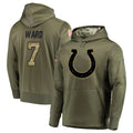 tocy IN.Colts #7 Charvarius Ward Sr. Player Olive Salute to Service Pullover Hoodies Home Game Stitched Jerseys