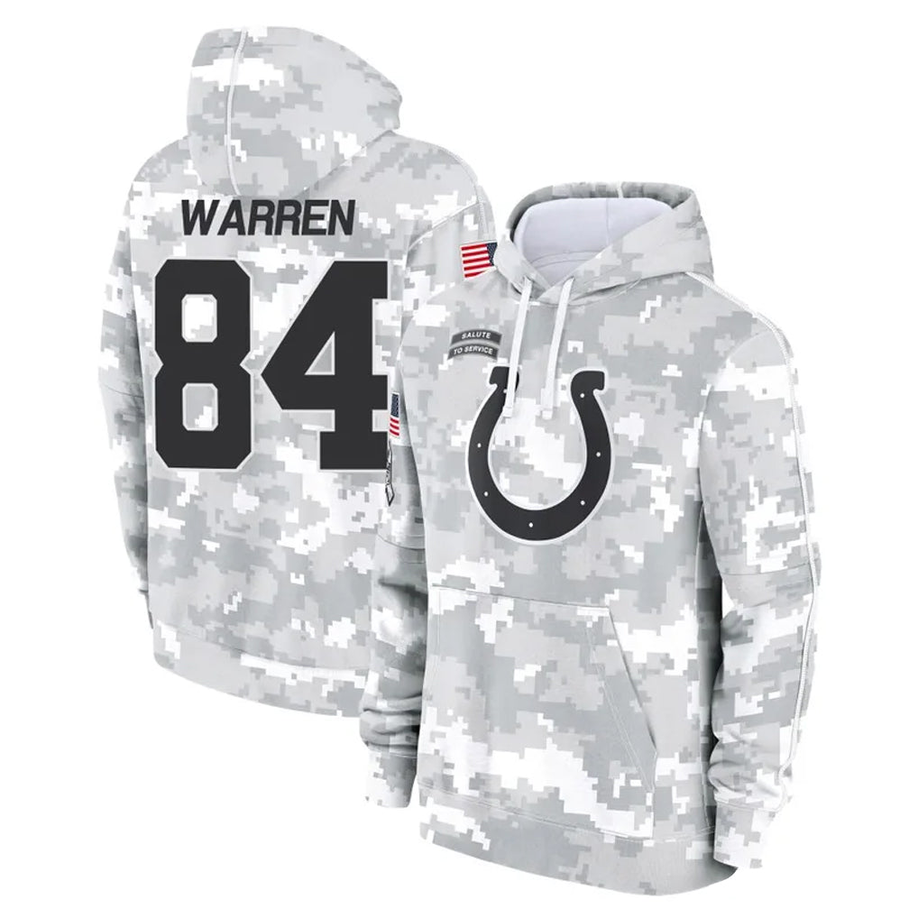 tocy IN.Colts #84 Tyler Warren Player Arctic Camo Salute to Service Hoodies Limited Game Stitched Jerseys