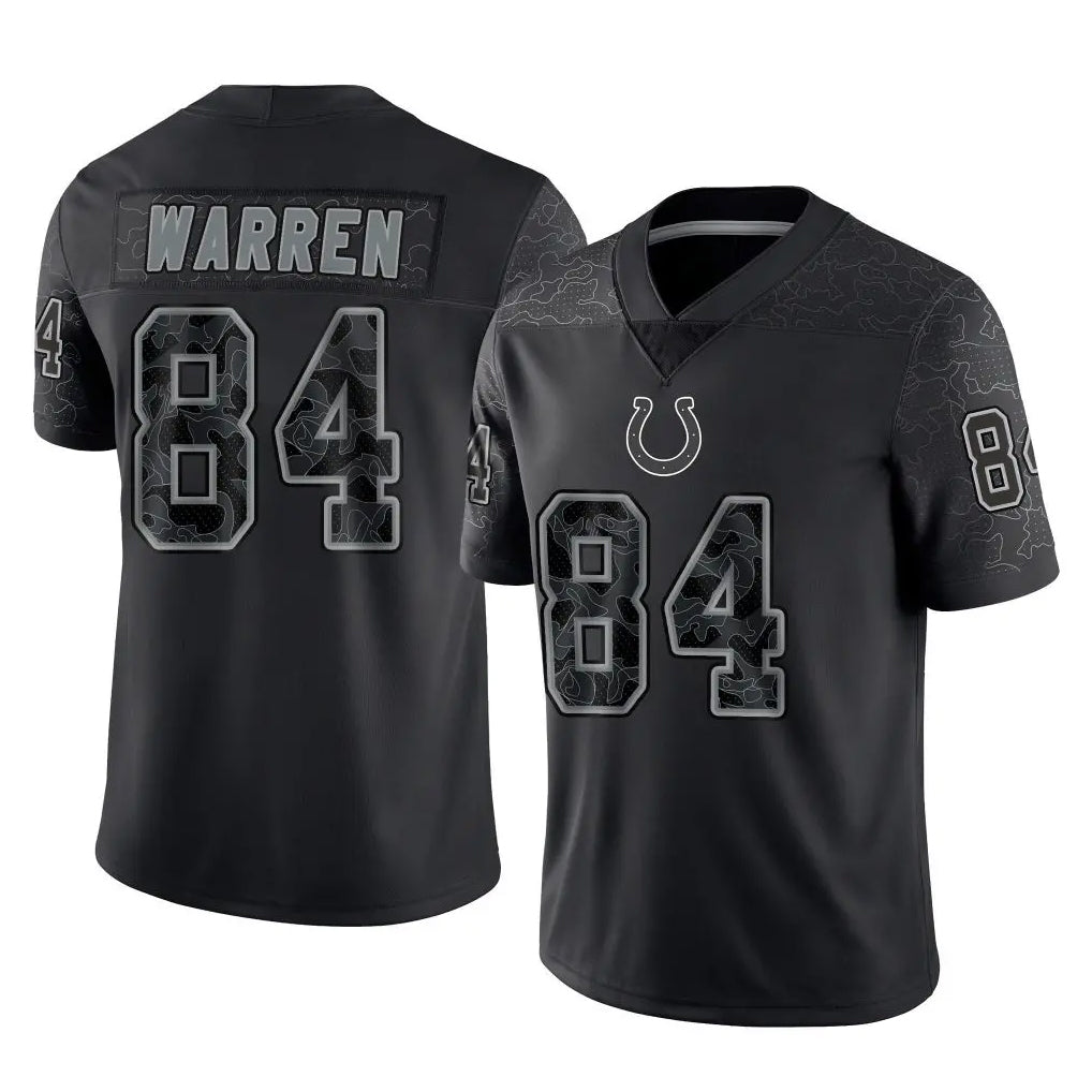 tocy IN.Colts #84 Tyler Warren Player Black Reflective Limited Game Stitched Jerseys