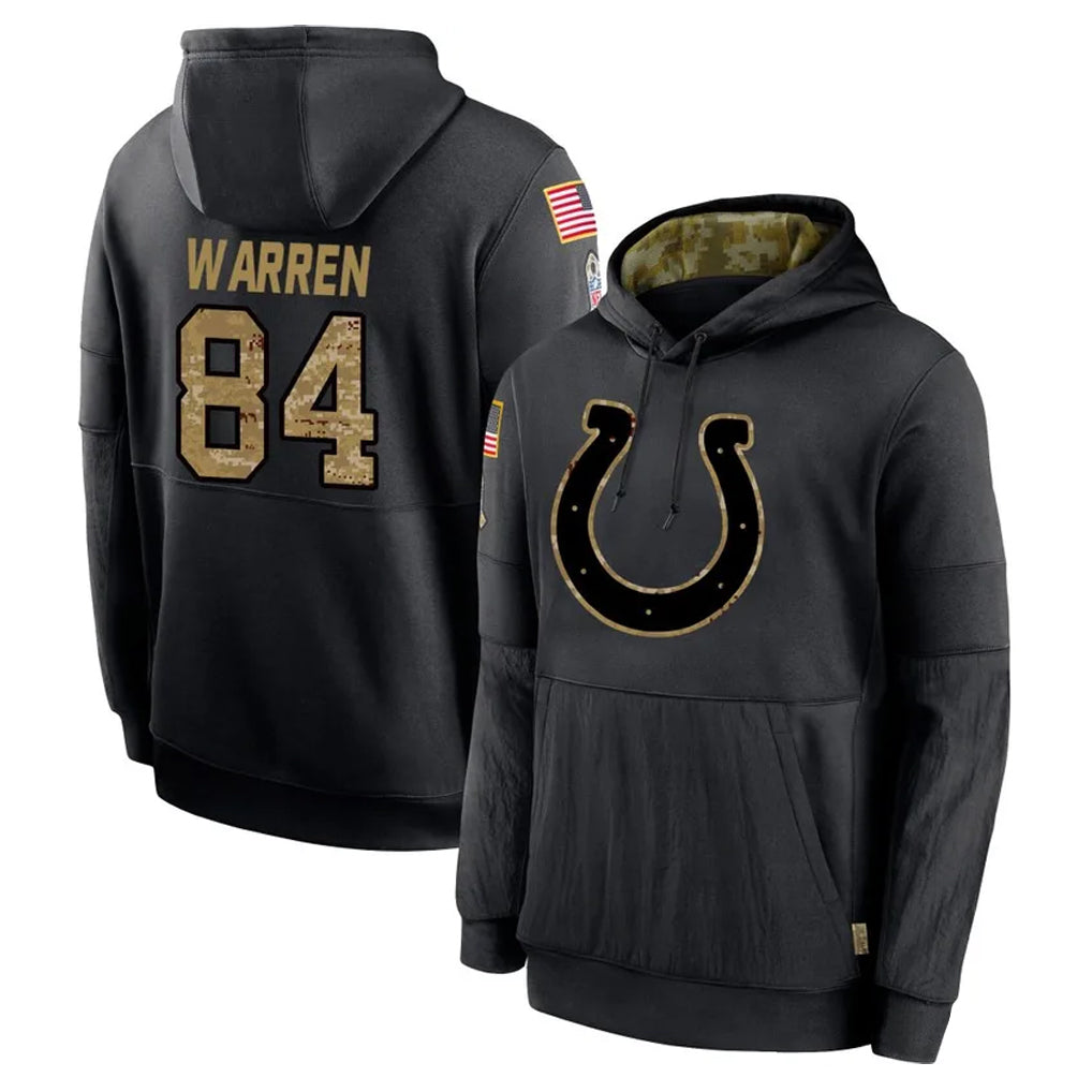 tocy IN.Colts #84 Tyler Warren Player Black Salute to Service Hoodies Limited Game Stitched Jerseys