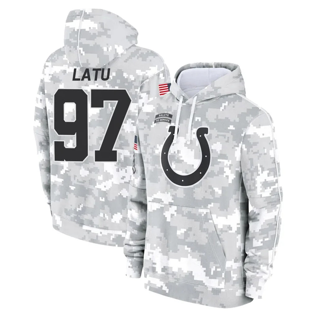 tocy IN.Colts #97 Laiatu Latu Player Arctic Camo Salute to Service Hoodies Limited Game Stitched Jerseys