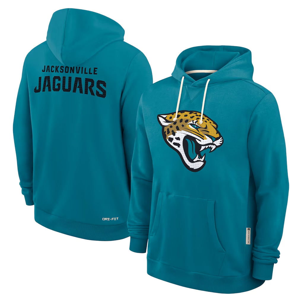 tocy J.Jaguars Teal Home Game Pullover Hoodies Limited Blank Player Stitched Jerseys