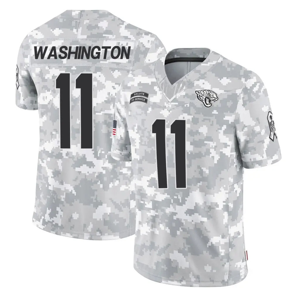 tocy J.Jaguars #11 Parker Washington Player Arctic Camo Salute To Service Limited Game Stitched Jerseys
