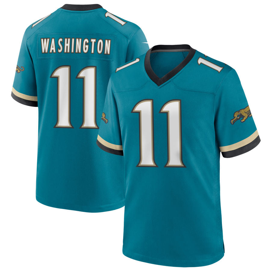 tocy J.Jaguars #11 Parker Washington Player Teal Prowler Throwback Stitched Jerseys