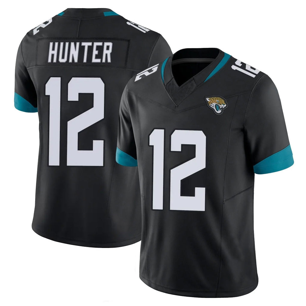 tocy J.Jaguars #12 Travis Hunter Player Black Vapor F.U.S.E. Limited Home Game Stitched Jerseys