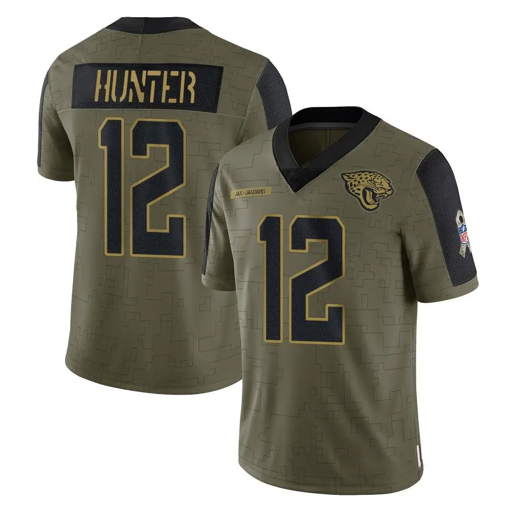 tocy J.Jaguars #12 Travis Hunter Player Olive Salute To Service Limited Game Stitched Jerseys