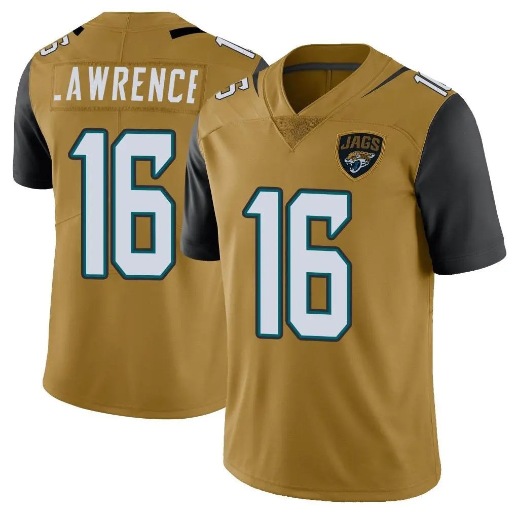 tocy J.Jaguars #16 Trevor Lawrence Player Gold Vapor Limited Home Game Stitched Jerseys