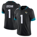 tocy J.Jaguars #1 Montaric Brown Player Black Vapor F.U.S.E. Limited Home Game Stitched Jerseys