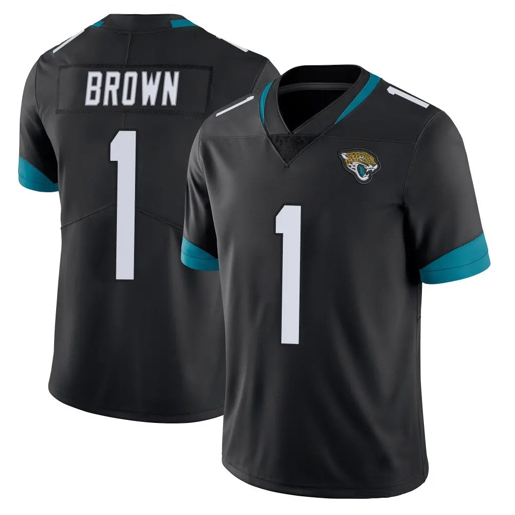tocy J.Jaguars #1 Montaric Brown Player Black Vapor Untouchable Limited Home Game Stitched Jerseys