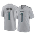 tocy J.Jaguars #1 Montaric Brown Player Gray Atmosphere Fashion Home Game Stitched Jerseys