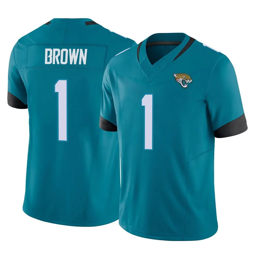 tocy J.Jaguars #1 Montaric Brown Player Teal Vapor F.U.S.E. Limited Home Game Stitched Jerseys