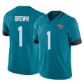 tocy J.Jaguars #1 Montaric Brown Player Teal Vapor F.U.S.E. Limited Home Game Stitched Jerseys