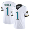 tocy J.Jaguars #1 Montaric Brown Player White Prowler Throwback Vapor F.U.S.E. Limited Home Game Stitched Jerseys