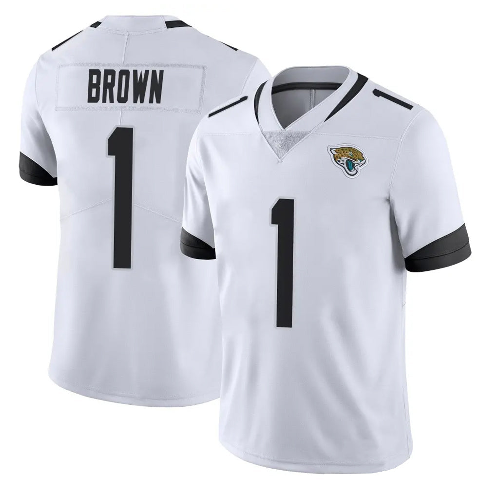 tocy J.Jaguars #1 Montaric Brown Player White Vapor Untouchable Limited Home Game Stitched Jerseys