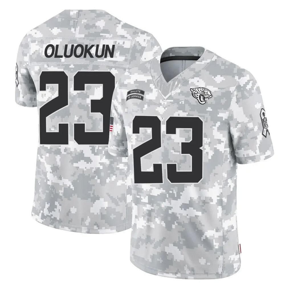 tocy J.Jaguars #23 Foyesade Oluokun Player Arctic Camo Salute To Service Limited Game Stitched Jerseys