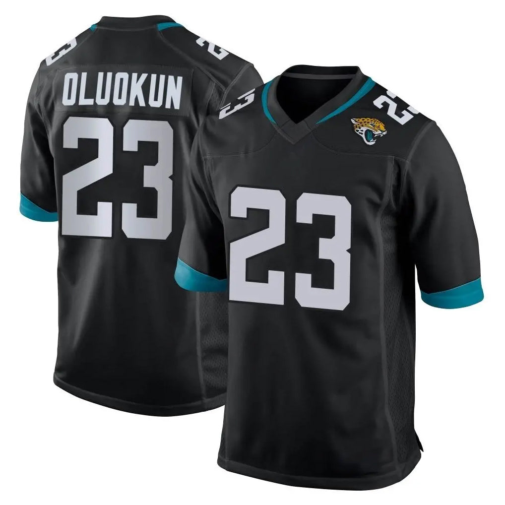 tocy J.Jaguars #23 Foyesade Oluokun Player Black Home Game Stitched Jerseys