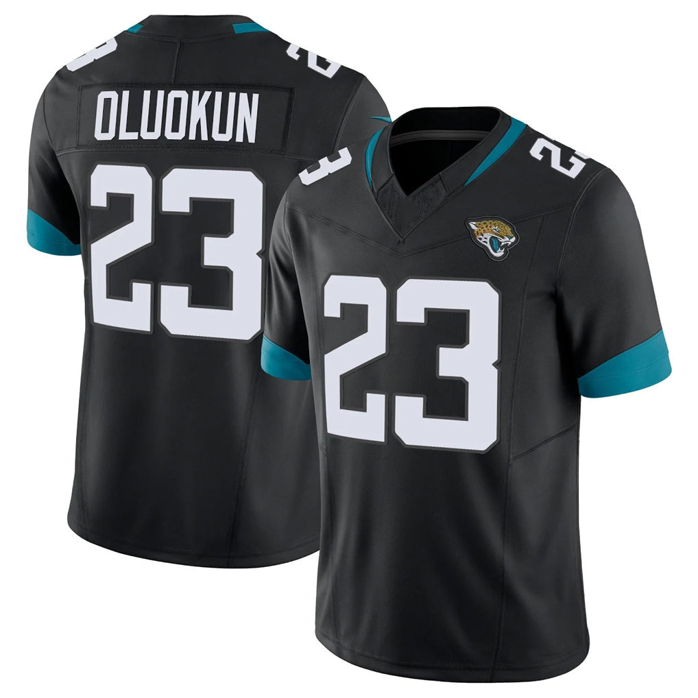 tocy J.Jaguars #23 Foyesade Oluokun Player Black Vapor F.U.S.E. Limited Home Game Stitched Jerseys