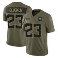 tocy J.Jaguars #23 Foyesade Oluokun Player Olive 2025 Salute To Service Limited Game Stitched Jerseys