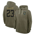 tocy J.Jaguars #23 Foyesade Oluokun Player Olive Salute to Service Pullover Hoodies Limited Stitched Jerseys
