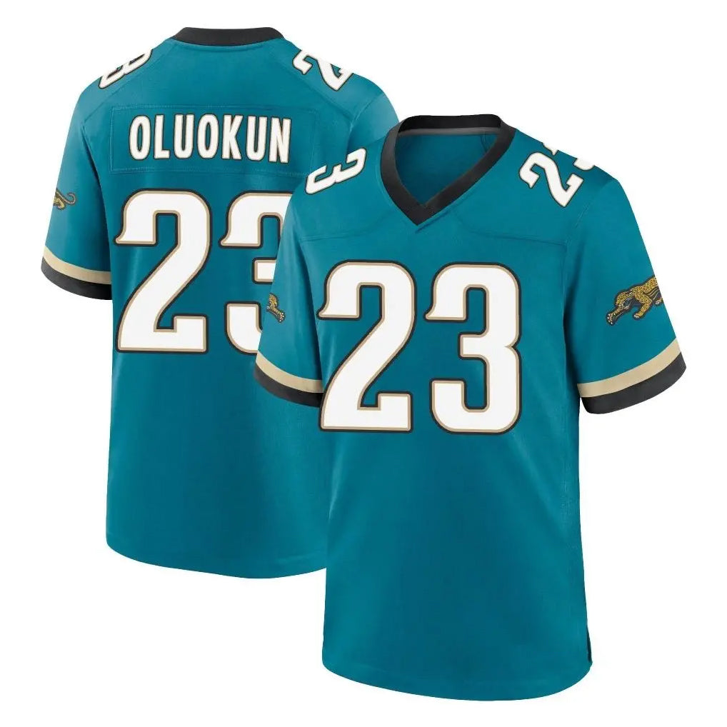 tocy J.Jaguars #23 Foyesade Oluokun Player Teal Prowler Throwback Limited Home Game Stitched Jerseys